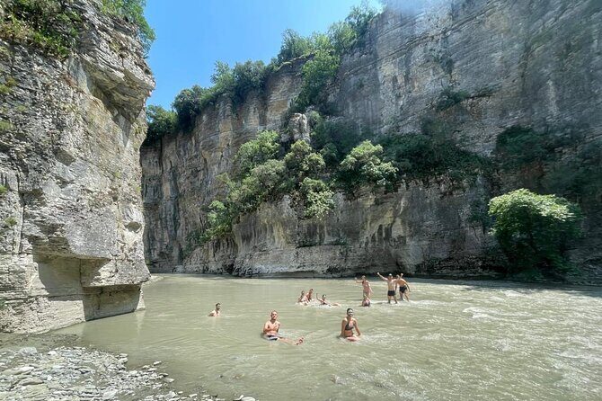 From Berat exploring Bogova waterfall & Osumi canyon - Bogova Waterfall time: swimming in cold water and taking breaks from hiking