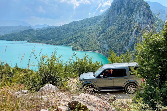 Hike on Gamti Mt & Bovilla Lake from Tirana on Luxe Land Rover - Stop 1: Bovilla Lake and the canyon views that set the mood