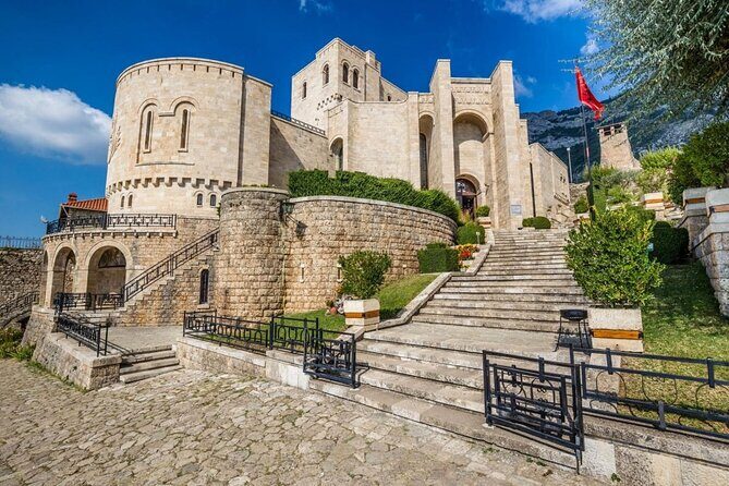 Kruja Castle ,Sari Salltik & Durrës fromTirana - Byzantine Forum (Macellum) and the Italian-style street near King Zog