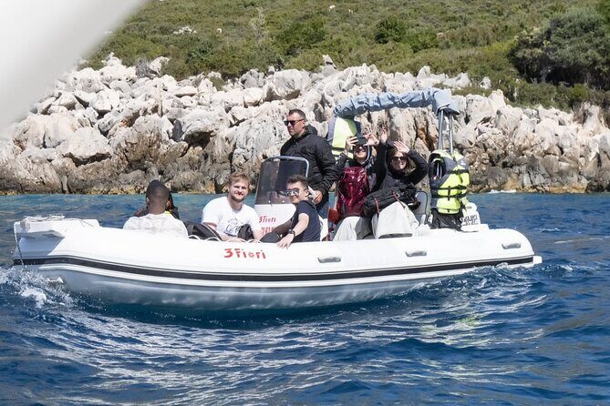 Speed Boat Tour to Vlore's Secret Blue Cave at Grama Bay - Bristani Bay (Bear’s Bay) and Dukat: Quick Beach Breaks for Photos and Air