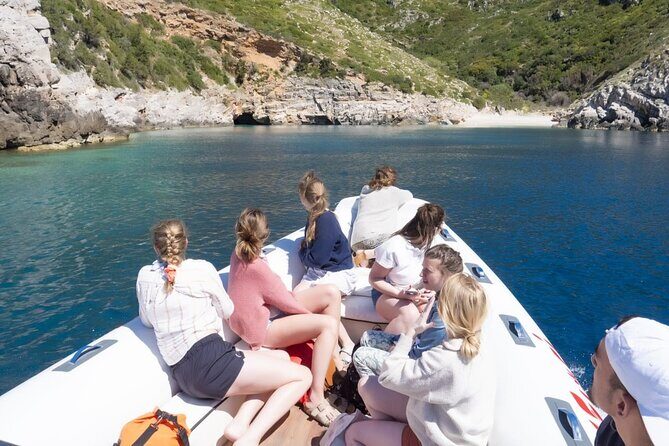 Speed Boat Tour to Vlore's Secret Blue Cave at Grama Bay - Plazhi i Llovizit (Englishman Bay) and the Long Build to Blue Cave