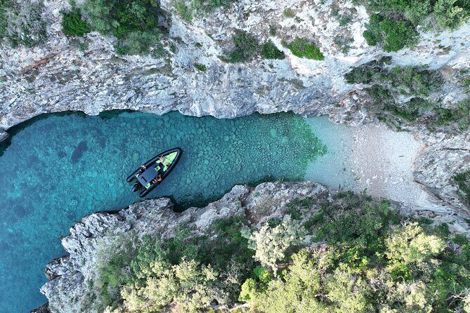 Vlore Speedboat Tour to Dafina Bay & Haxhi Ali Cave - Haxhi Ali Cave: short cave time with big scenery payoff