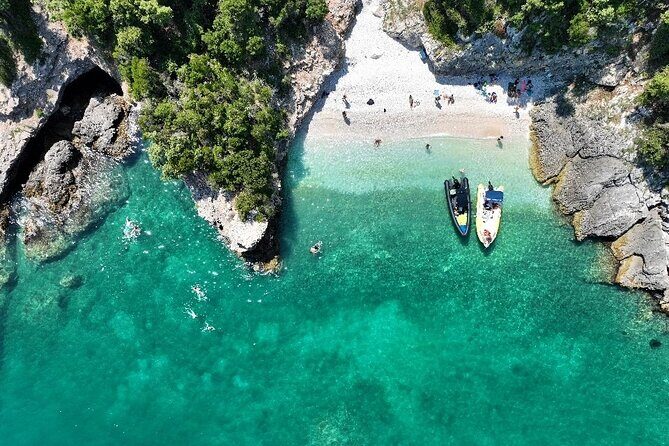 Vlore Speedboat Tour to Haxhi Ali Cave - Cape Galoveci: limestone rock shapes and coast views